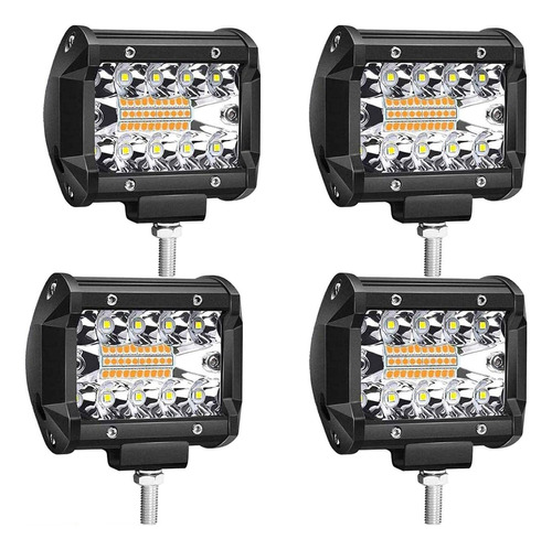 Led 4  60 W Color Ambar Blanco 6 Modo Combo Inundacion Luz 4