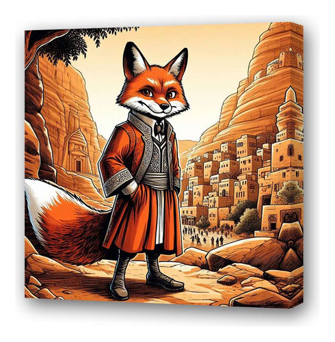Cuadro 45x45cm Zorro En Traje En Petra, Jordania M1