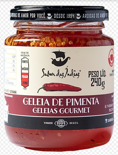 Geleia Gourmet De Pimenta 240g - Sabor Das Indias