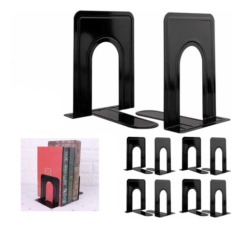 Set De 5pares De Soportes Para Libros Organizador De Estante