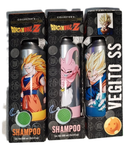 Set De 3 Shampoo Coleccionable Dragón Ball Z 500ml C/u. 