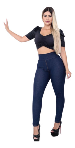 Calça Legue Jeans Feminina Com Bolso - Lançamento 2021