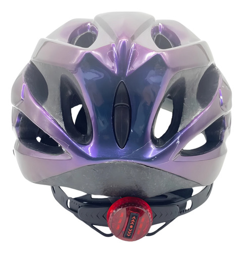 Capacete Ciclismo Bike Zeray Com Óculos Lente Uv Led Roxo