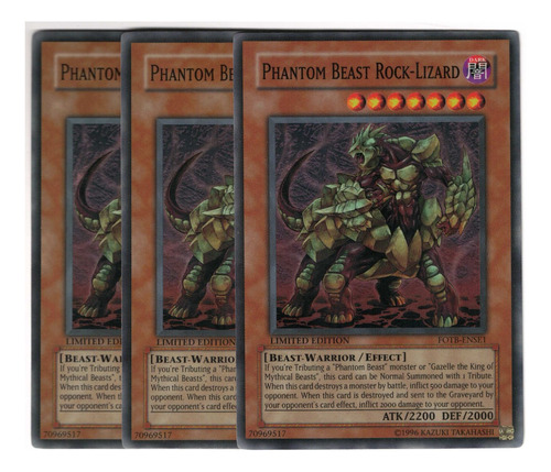 Yugioh 3x Phantom Beast Rock Lizard Super Fotb-ense1