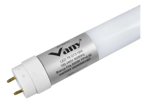 Lâmpada Tubular Led 18w T8 Bivolt Para Base G13 Luz Branca
