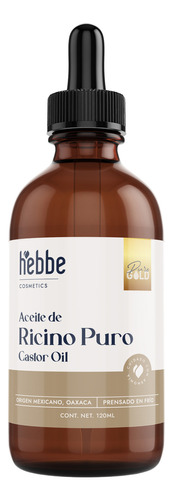 Serum Capilar Organico Hebbe Aceite De Ricino Castor Oil Crecimiento De Cejas Cabello Y Barba 1 Pza 120ml