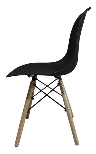 Imagen 3 de 5 de Set De 4 Sillas Modernas Eames Negro Begônia