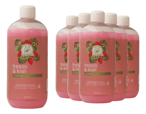  Shampoo Capilar  De Fresa Y Kiwi (500ml) 6 Pack