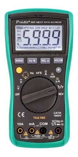Imagen 3 de 4 de Multimetro Autorango Proskit Mt-1217 Tester True Rms Pro