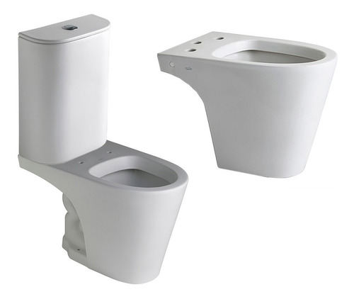 Inodoro Con Mochila Ferrum Largo Bidet Juego De Baño Marina