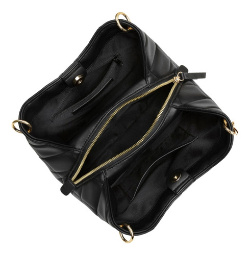 Bolsa Crossbody Para Mujer Nine West Negro Ngq129511 Acabado de los herrajes Oro Diseño de la tela Lisa