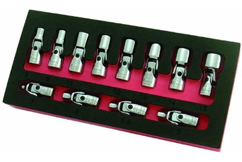 Astro 7412 1/4-inch Drive Flex Socket Set, 6 Puntos - Metri