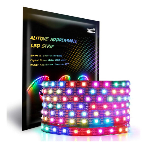 Alitove 16.4ft 300 Pixeles Ws2812b Luz De Tira Led Direccion