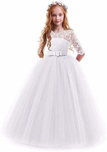 Vestido De Novia Para Niña Con Bordado De Tul De Encaje Y Fl