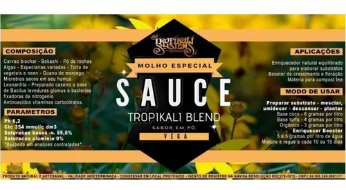Kit Tropikali Fertilizante Sauce Vega E Sauce Flora 50g