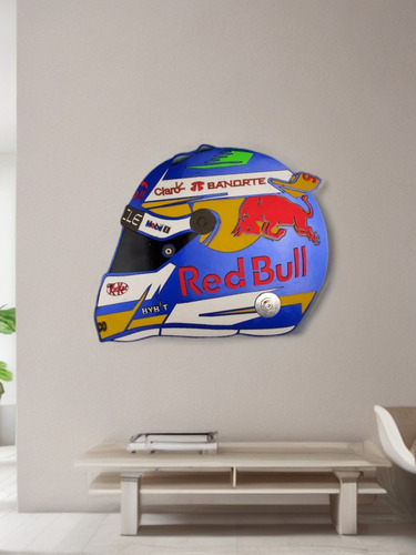 Cuadro 3d Casco Checo Perez 2024 Formula 1 Red Bull Regalo