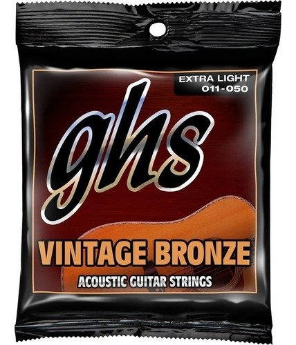 Guitarra acústica Strung Ghs Vintage Bronze Vnxl 011-050