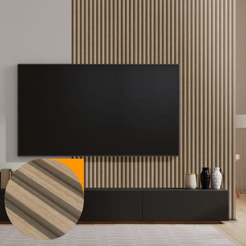 Kit 30 Painel Ripado Prime Madeira Pvc Carvalho Lisboa Dual