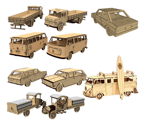 Modelos 3d Veículos Para Corte A Laser E Cnc Router