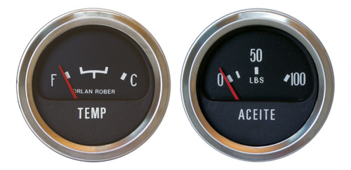 2 Relojes Orlan Rober Cromado 60mm Aceite Temperatura Agua