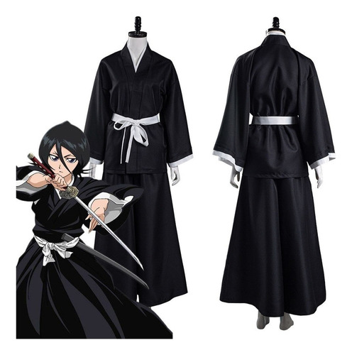 Bleach Kuchiki Rukia Disfraz De Kimono Para Cosplay Adultos