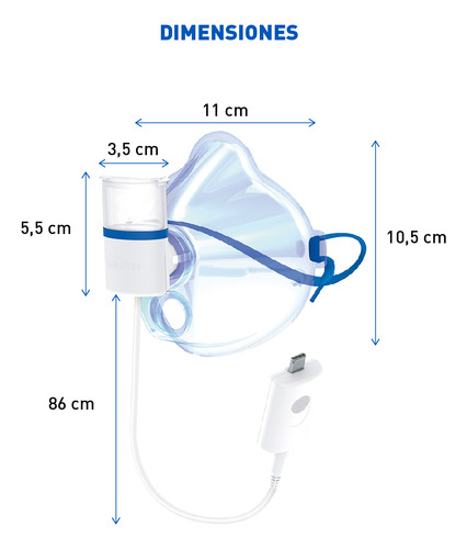 Nebulizador Mesh Minimesh Silfab Nm10 Manos Libres Blanco