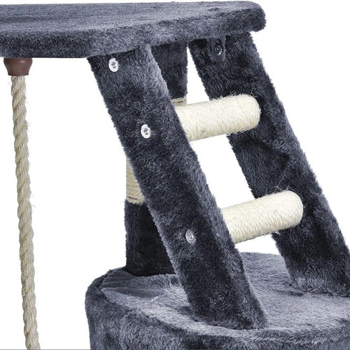 Imagen 7 de 8 de Rascador Casa De Gato Gris Hamaca Doble Soporte Cat402-aj