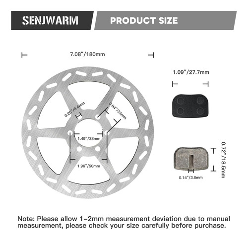 Kit De Freno Hidráulico Para Mini Bicicleta Senjwarm 7/8 Pul