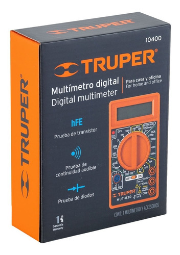 Multímetro Tester Digital Medidor Truper Mut-830