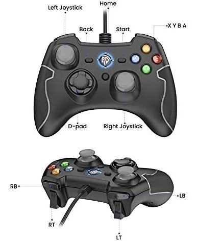 Imagen 3 de 6 de Control Juegos Easysmx C/cable/turbo Doble Vibracion/grey