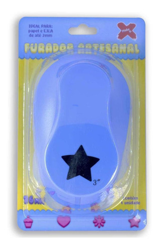 Furador Papel E Eva Gigante Estrela 76mm