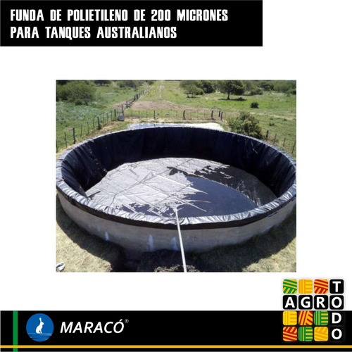 Imagen 3 de 7 de Polietileno Negro 12x12.50 Funda Tanque Australiano 8 Chapas