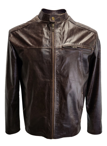 Chaqueta De Cuero Vacuno - Aconcagua Fulap Chocolate