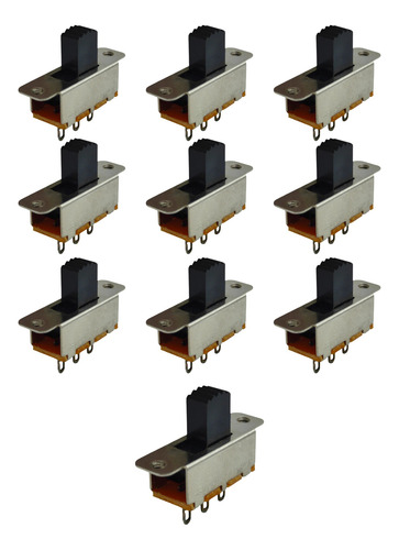 Switch Interruptor Deslizable 3 Pin 2 Polos 2tiros 10 Piezas