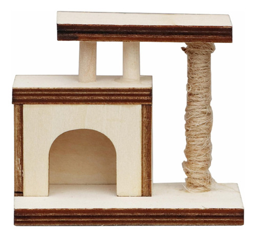 1:12 Gatos Árbol Casa Modelo Madera Mini Árbol Para Gatos