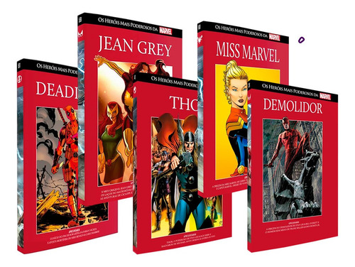 Imagem 4 de 5 de Kit 7 Hqs De Luxo Marvel Salvat Capa Preta Ou Vermelha