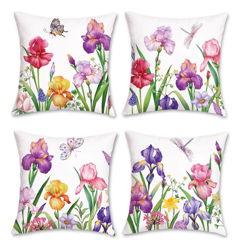 Bonhause Fundas De Almohada Con Diseño Floral De Primavera, 