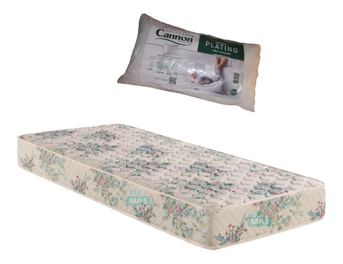 Colchon 1 Plaza Cannon Princess 80x190x20 + Almohada Vellon!