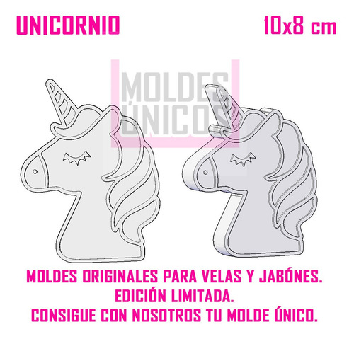 Unicornio. Molde De Silicon Para Velas O Jabones