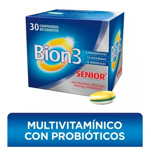 Bion 3 Senior | 3probioticos 12 Vitaminas 10 Minerales | 30u