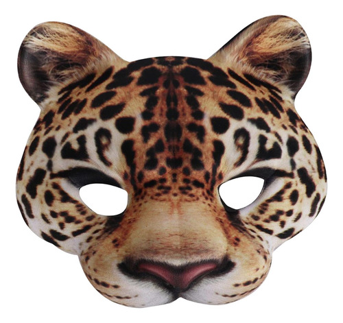 Máscara De Leopardo De Halloween Animal Media Cara Eva Para