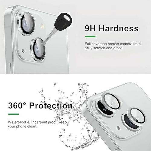 Protector Lente De Camara Metálico Para Iphone / Iphone Plus Plateado Iphone 14 / 14 Plus
