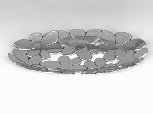 Frutero Ch Oval Panera Diseño Primavera 35 X 17 Cm Pewter