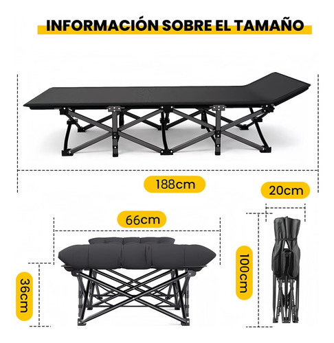 Catre Plegable Para Acampar Con Colchoneta Camastro Portátil