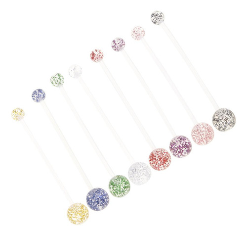8x Anillos Barra Stud Botón Para Cuerpo Vientre 1.6mm 14g
