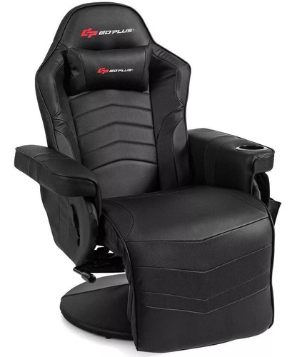 Silla Gamer Masaje Gaming Ergonómica Reclinable Goplus Gris