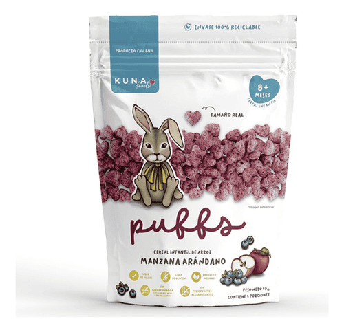 Kuna Puffs De Manzana Arandano Sin Gluten 50 G