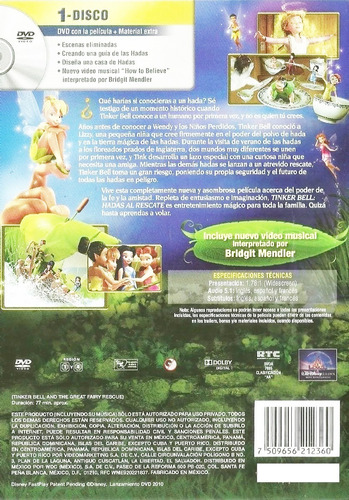 Pelicula Tinker Bell Hadas Al Rescate Disney Dvd (Usado)