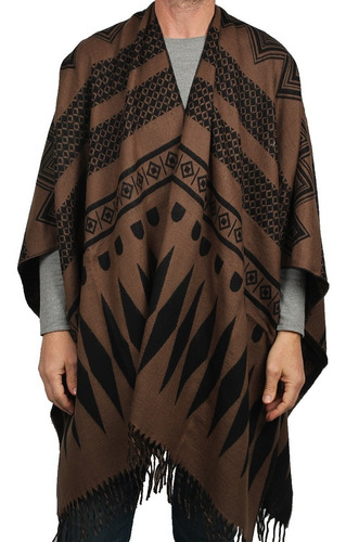 Imagen 2 de 3 de Ruana Poncho Mantón Hombre Étnico Guarda Pampa
