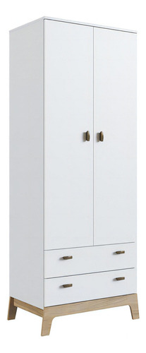 Guarda Roupa Infantil 73cm 2 Portas Gavetas Favo Mel 005 Bco Cor Branco